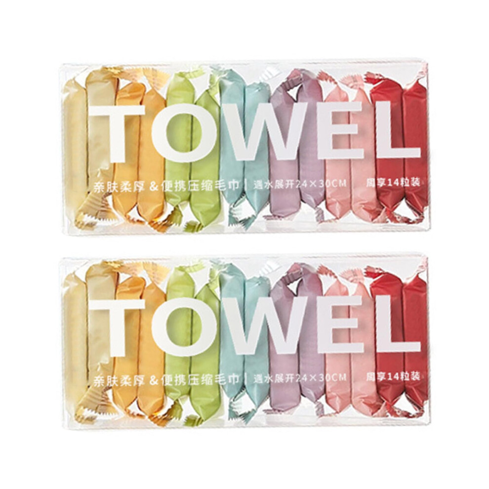 28pcs Colorful Compressed Travel Face Towels Instant Expansion Gentle Texture  Absorption