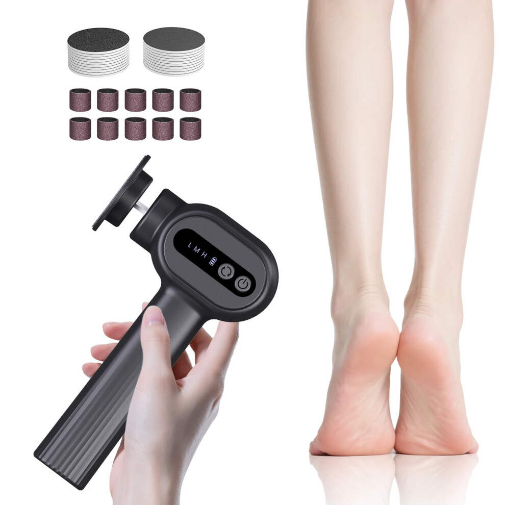 Electric Callus Remover 2in1 Rechargeable Pedicure Kit with 6 Speeds and Nail Polisher for Home Use