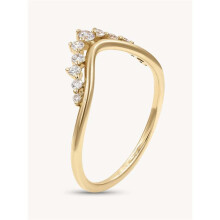(gold color, 8) New Fashion Women's Advanced Design Sense Simple Crown Zircon Gold Plated Ring Daily Matching