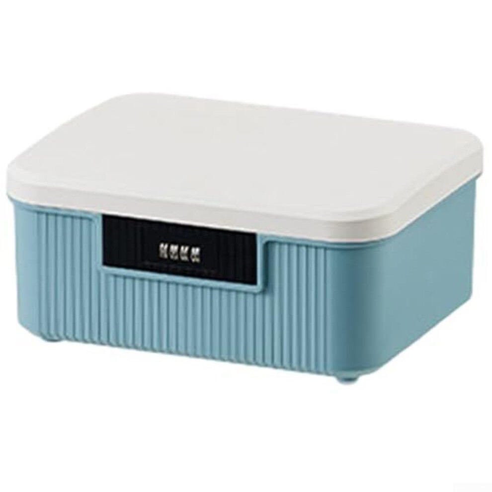 Blue Lockable 9L Medicine Box With Double Layer, Combination Lock, Waterproof Leakproof For Medicine, Home And School,