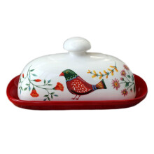 Large Ceramic Butter Dish with Lid, Countertop and Fridge Butter Storage, Dishwasher Safe
