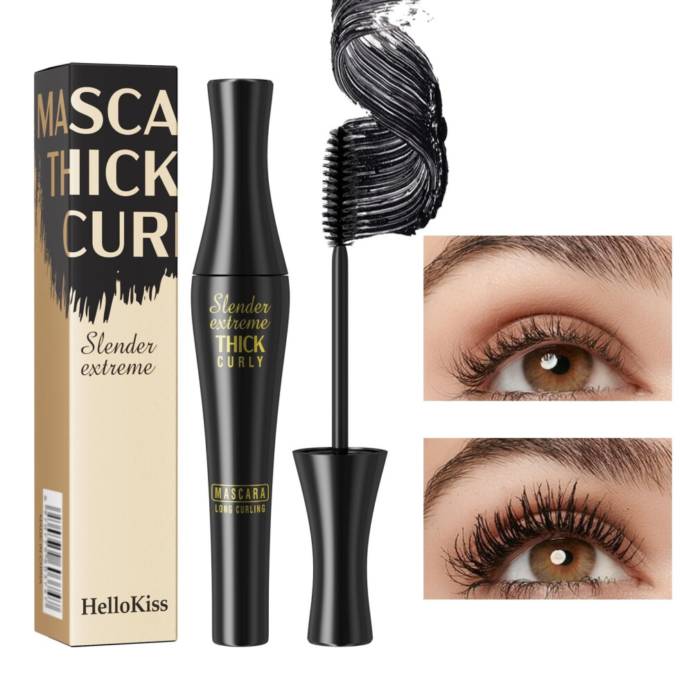 Black Waterproof Longwear Volumizing Mascara With Dramatic Lift, Smudge Proof Curling,