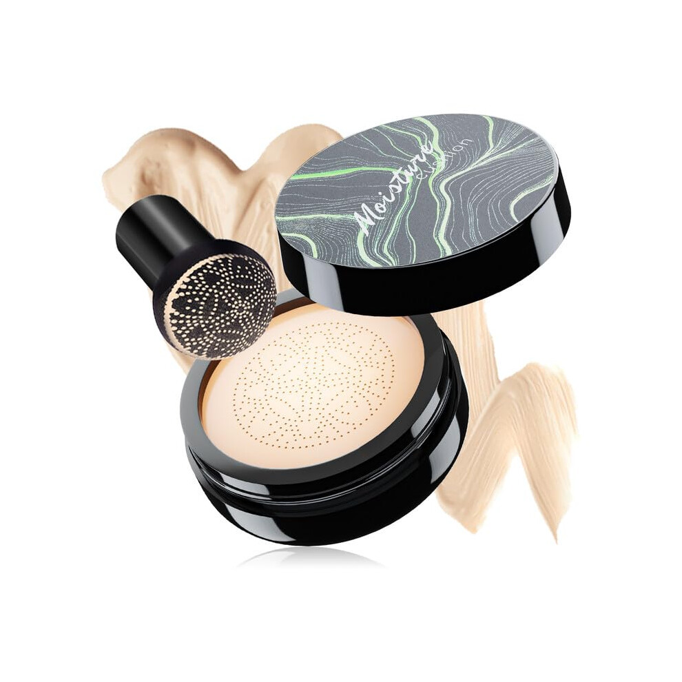 Cream/Ivory Mushroom Head Air Cushion Cc Â Full Coverage, Oil Control, Brightening, Long Lasting