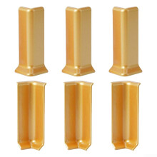 Baseboard Corner For 10cm Skirting ABS Connector Trim, 3 Inside & 3 Outside Corners, White/Gray/Black/Champagne Gold/Silver/Gold