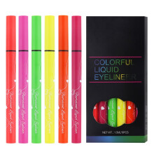Fluorescent Liquid Eyeliner Set with Bright Neon Colors for Stage Makeup and Parties, 6 Colors