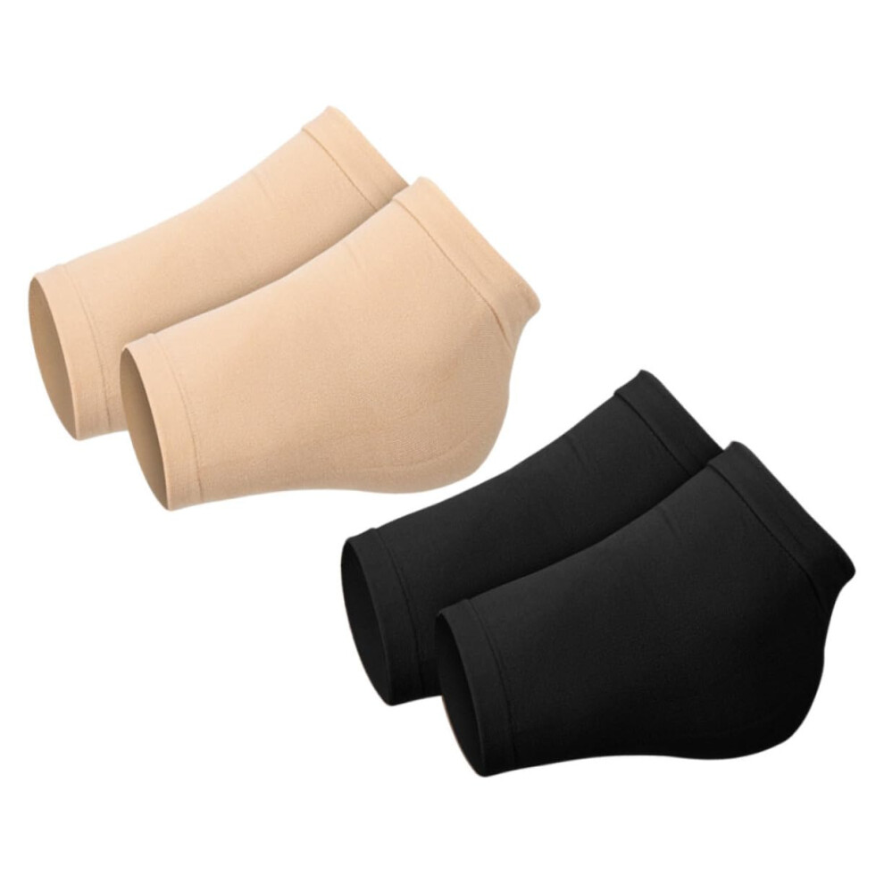 Moisturizing Heel Socks with Silicone Gel for Cracked Heels, Breathable Cotton Comfort, 2 Pairs
