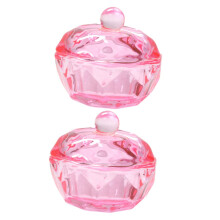 Nail Dappen Dish Set Clear Glass with Lids for Acrylic Nails Powder and Liquid Mixing