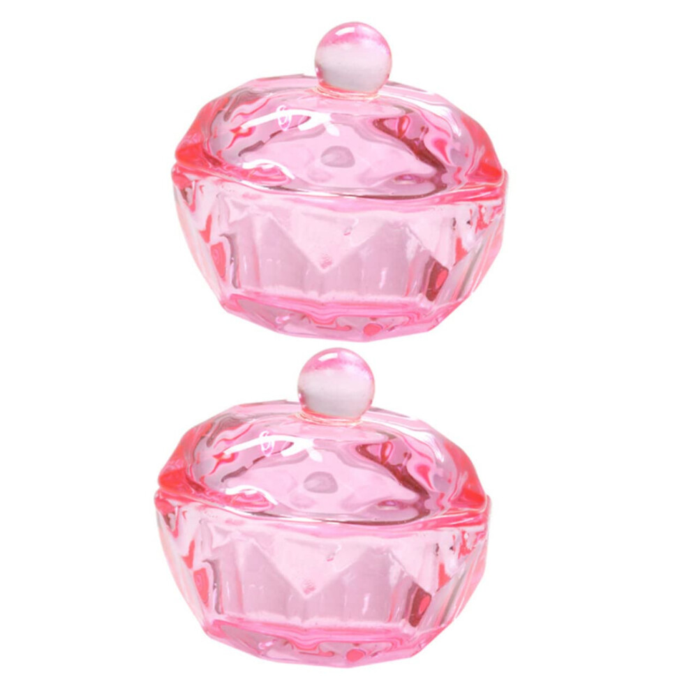Nail Dappen Dish Set Clear Glass with Lids for Acrylic Nails Powder and Liquid Mixing