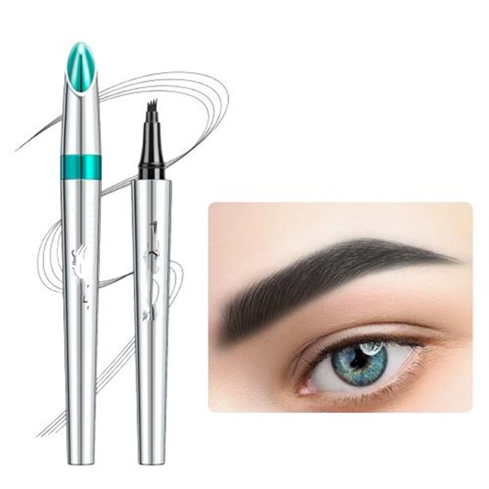 Black Microblading Eyebrow Pen Waterproof Longwear 4Tip Precision For Natural Hairlike Strokes