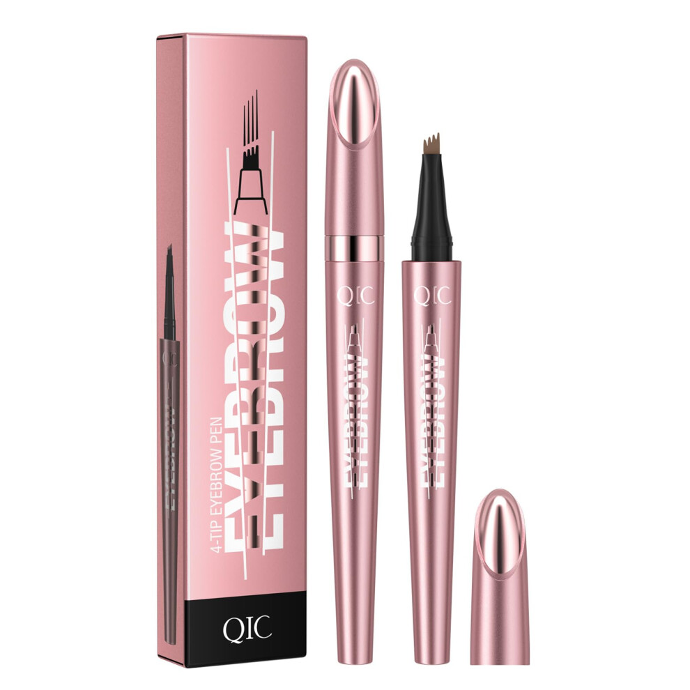 Brown Waterproof Microblade Eyebrow Pencil Set, 4Tip Precision, Smudge Proof Light Coffee
