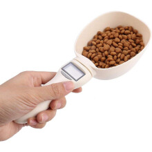 Pet Food Scoop with Adjustable Weight Scale, High Precision Digital Measuring Cup for Versatile Usage in Pet Feeding and Cooking