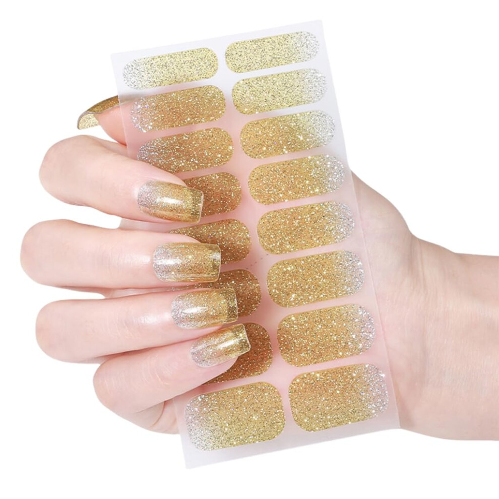 Cat Eye Nail Strips with Glittering Gel Finish, 35 Colors Salon Quality Wraps