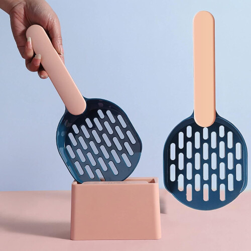 Litter Scoop with Hidden Hook Storage, Recyclable Material for Sustainable Cat Waste Storage Solution 1