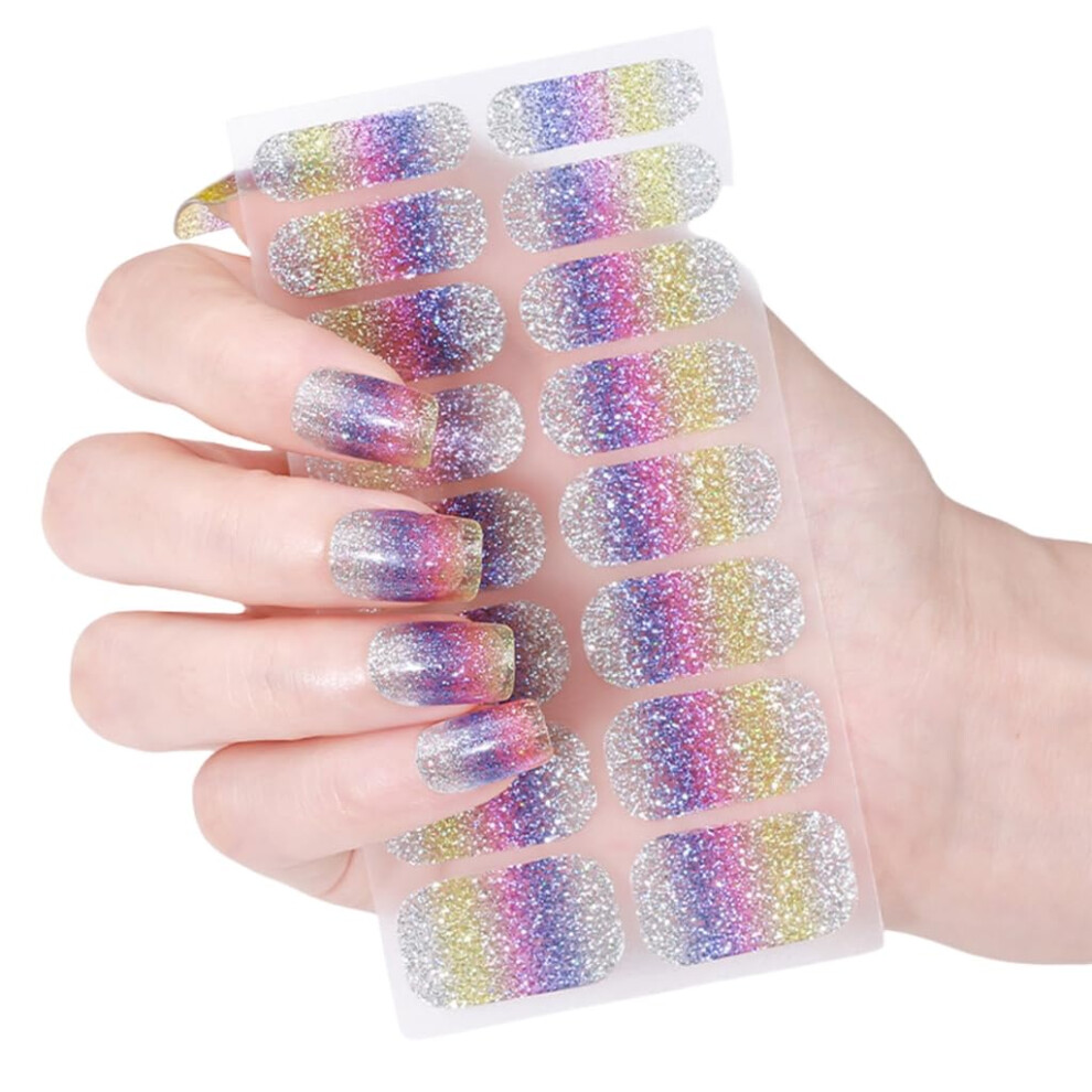 Glitter Cat Eye Gel Nail Stickers with 35 Color Options for Salon and Home Use