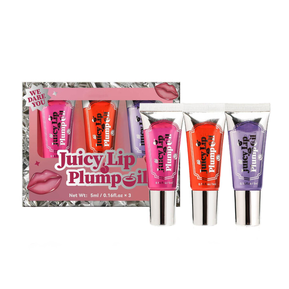 Cream Lip Gloss Set For Women, Hydrating Rollon Balm, Glossy Plump Finish, Long Lasting, 3 Pack
