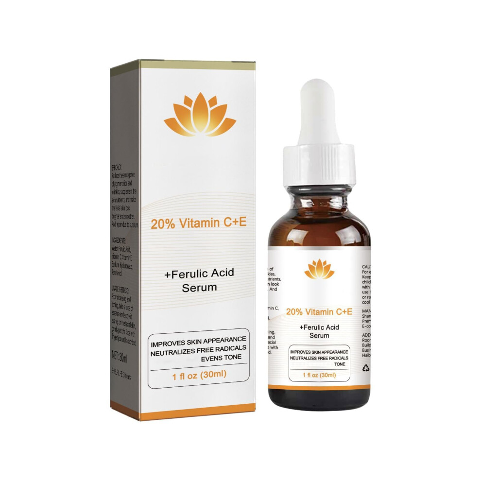 20% Vitamin C Serum with Hyaluronic Acid, Vitamin C E Ferulic for Brightening and Anti Aging