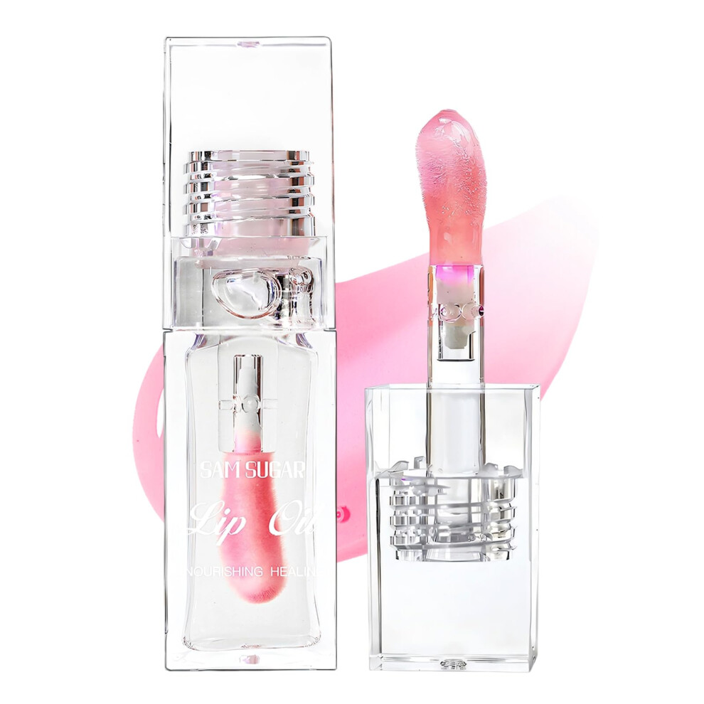 Color Changing Lip Oil with Plumping Gloss, Long Lasting Hydrating Tint Lip Balm for Women