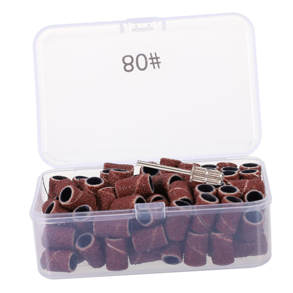 100Pcs Fine Grit Nail Drill Sanding Bands for Precise Finishing and Gel Polish Removal