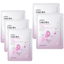5Pcs Collagen Sakura Facial Sheet Mask Deep Hydration for Dry Skin Travel Friendly Set