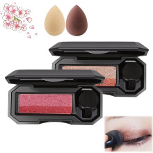 Dual Color Eyeshadow Waterproof Long Lasting Glitter Gradient with 360 Brush (#03+04)