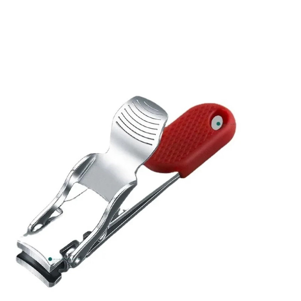 Stainless Steel Nail Clipper with Ergonomic Long Handle for Thick Nails and Precision Cutting