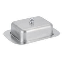 Stainless Steel Butter Dish with Lid, Modern Cheese and Snack Plate for Kitchen or Restaurant