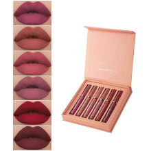 Matte Liquid Lipstick Set Waterproof Long Lasting Lip Gloss Kit 6 Colors Travel Size Gift