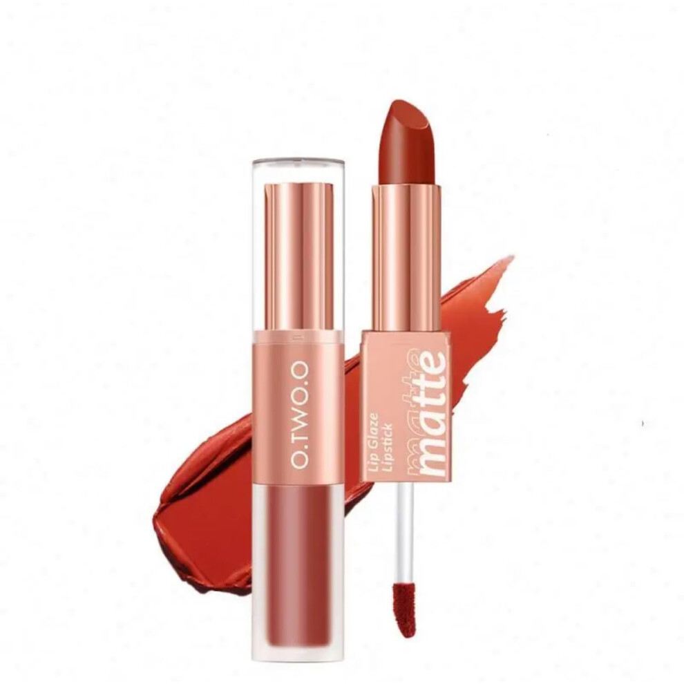Red Dual Ended Matte Lipstick And Lip Gloss Waterproof Long Lasting Pear Vegan Pigment