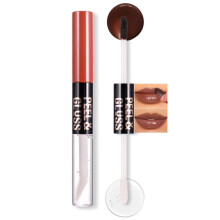 Peel Off Lip Stain and Waterproof Lip Gloss, 2 in 1 Long Lasting Color with Hydrating Lip Oil (#06)