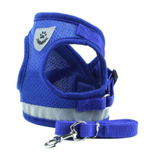Conjunto de coleira peitoral para gato e cachorro, design estilo colete em malha respirável para facilitar a colocação e a remoção durante o