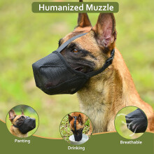 Humaner Hundemaulkorb, verhindert Bellen und Beißen und bietet sanfte Atmungsaktivität für XL-Hunde (Schwarz)