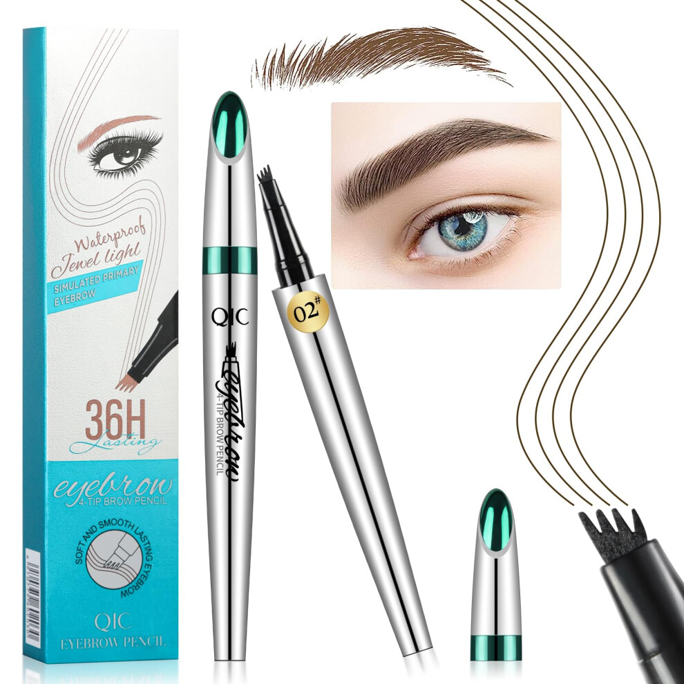 Waterproof Microblading Eyebrow Pen with Precise MicroFork Tip, Smudgeproof 24H Long Wear