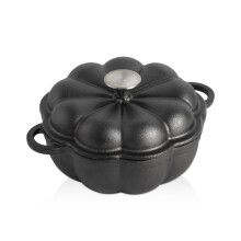Preseasoned Cast Iron Garlic Roaster with Lid, Pumpkin Shaped Dutch Oven for Oven Grill BBQ