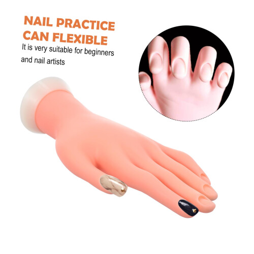 Nail Practice Hand Realistic Reusable Manicure Training Hand Model for Beginners and Professionals Ref: 3507 1