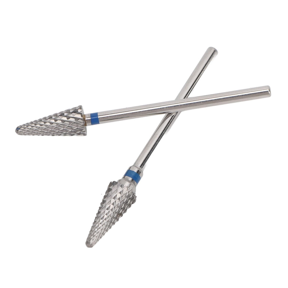 Tungsten Nail Drill Bits 2pcs Tapered Cone for Cuticle Removal Manicure Pedicure Smooth Finish