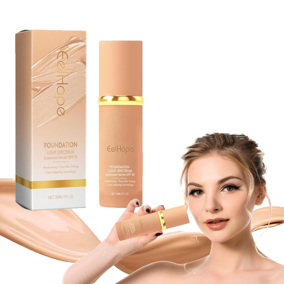 Foundation with SPF50+ Waterproof Full Coverage Hydrating Longwear 4 in 1 Concealer for Sports