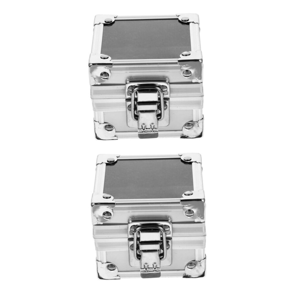 Nail Drill Bit Holder Aluminum Storage Box with Multislot Organizer for Salon and Home Use
