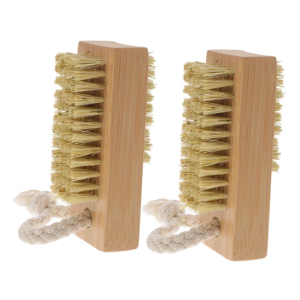 2pcs Wooden Nail Cleaning Brush with Ergonomic Handle and Soft Bristles for Manicure Pedicure