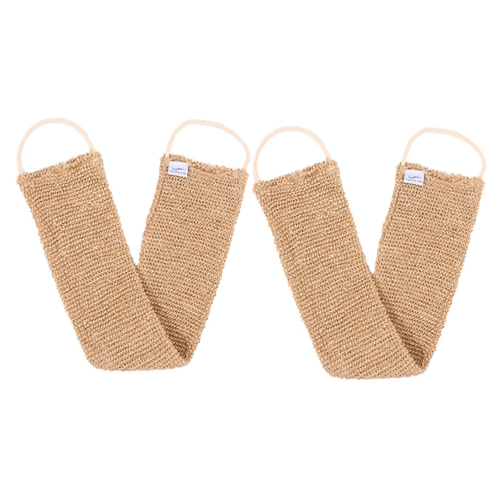 Exfoliating Back Scrubber Towel 2pcs Long Ramie Jute for Deep Skin Cleansing and Spa Shower Use