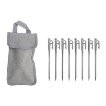 Outdoor Grondpen met Zak Campings Ankers Peg Roestvrij-20 cm 8