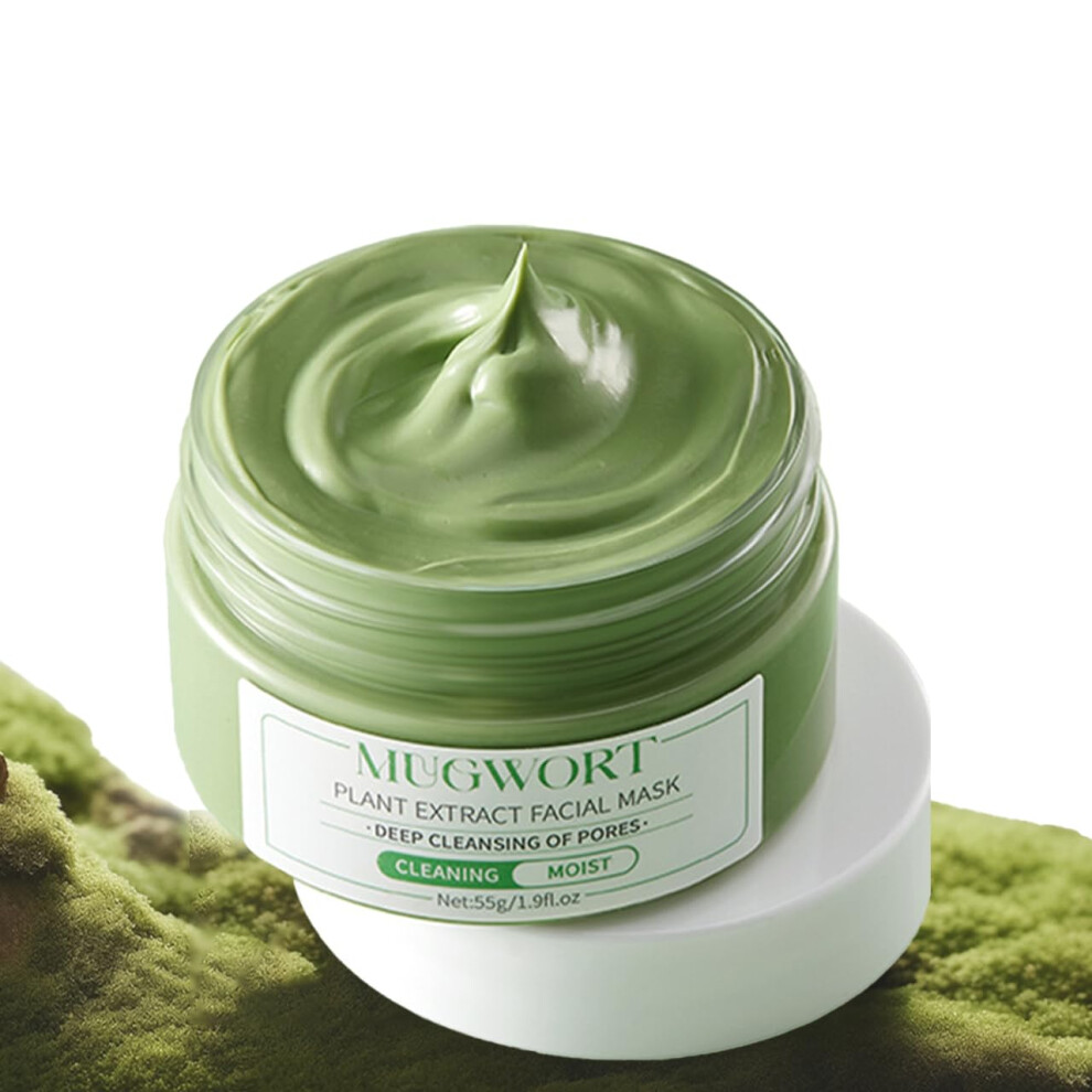 Mugwort Face Mask 1.9 fl.oz Clay Mask for Sensitive Skin Deep Pore Cleansing and Hydration