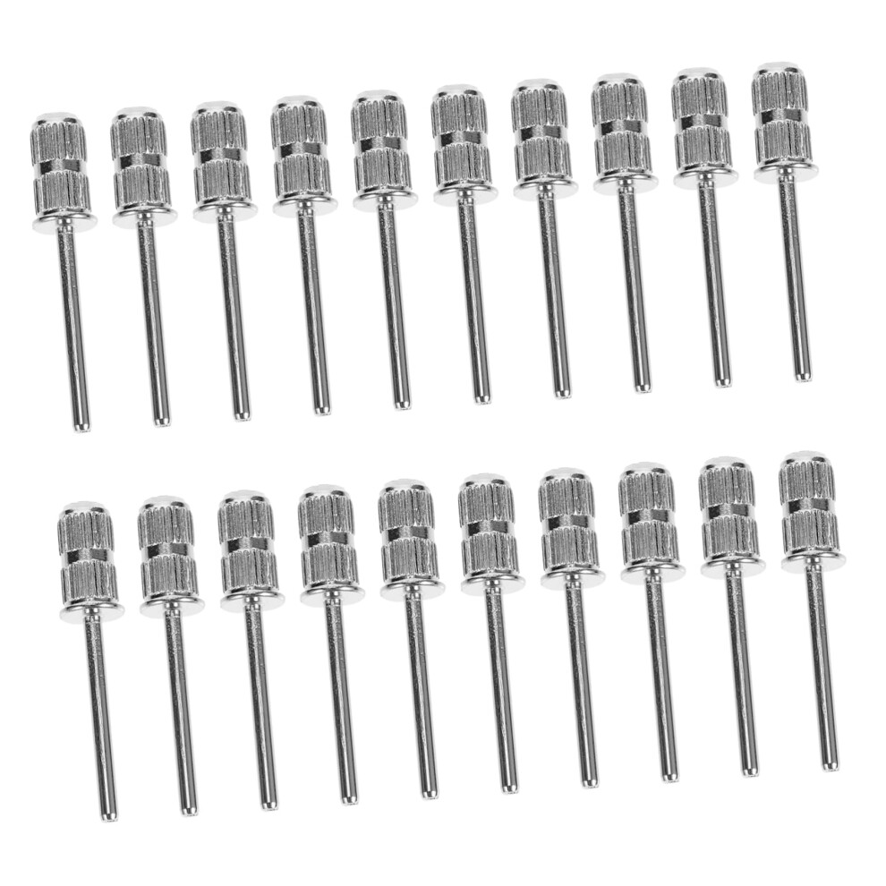 Silver 20Pcs Metal Nail Drill Bits And Sanding Bands Set For Professional Manicure Pedicure Care