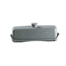 Ceramic Butter Dish with Lid and Spoon for Countertop Storage and Elegant Kitchen Use