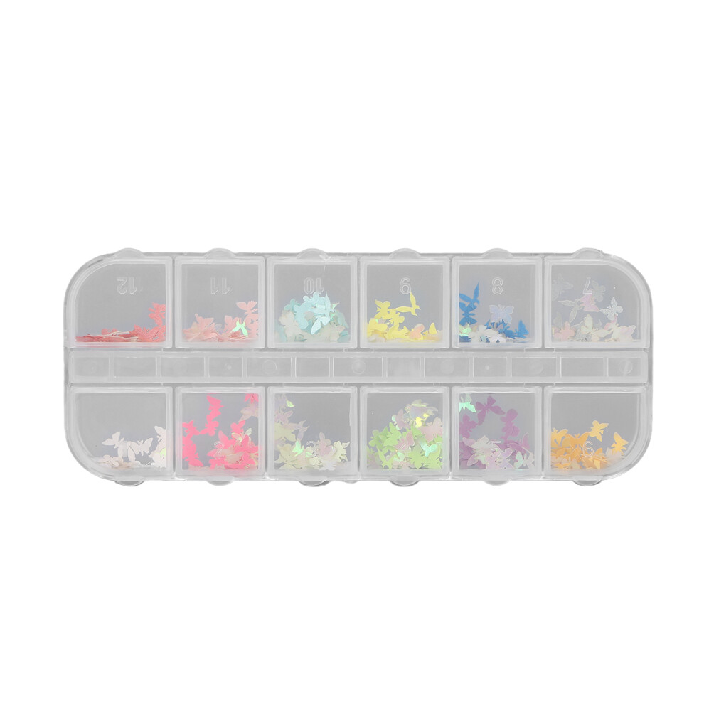12 Grids Non Toxic Foil Flakes, Exquisite Craftsmanship for Professional Nail Art Tool Use, Ideal for Creative Nail Decals and Wide Usage in Crafting