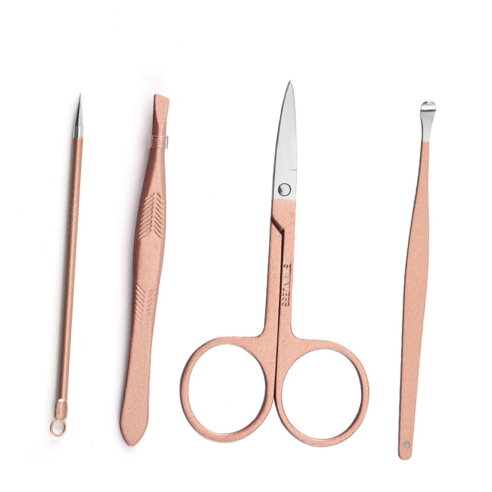Gold Professional Manicure And Pedicure Set 18Pcs Rose Nail Clipper Kit For Travel And Home Use