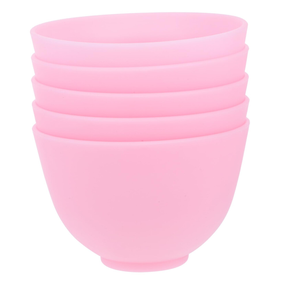 Silicone Mask Mixing Bowl Set 5pcs Pink Durable Easy Clean for DIY Facial Skincare Spa Salon