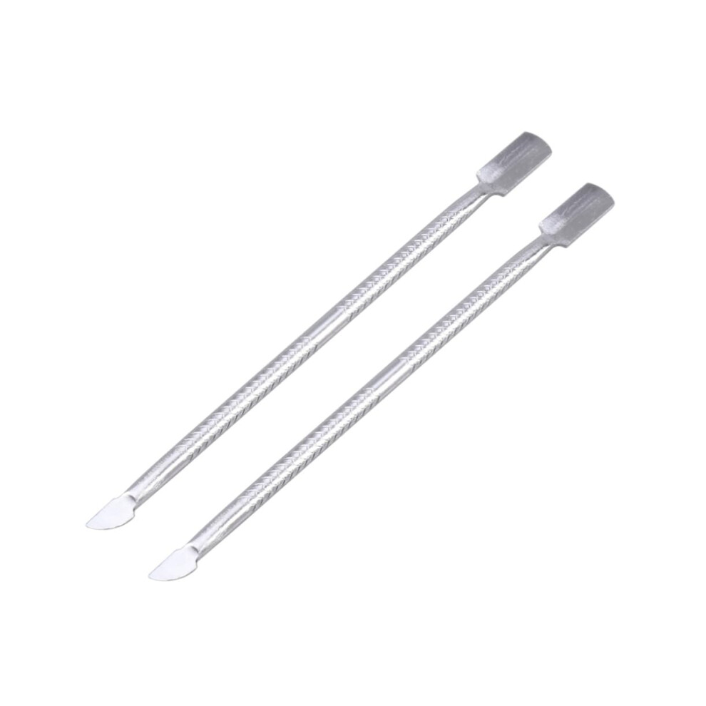 2pcs Stainless Steel Cuticle Pusher and Remover Tool for Precise Manicure Pedicure Care