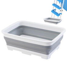 Portable Foot Bath with Foldable Design, Large Capacity Foot Soak Tub for Outdoor, Camping, Gray