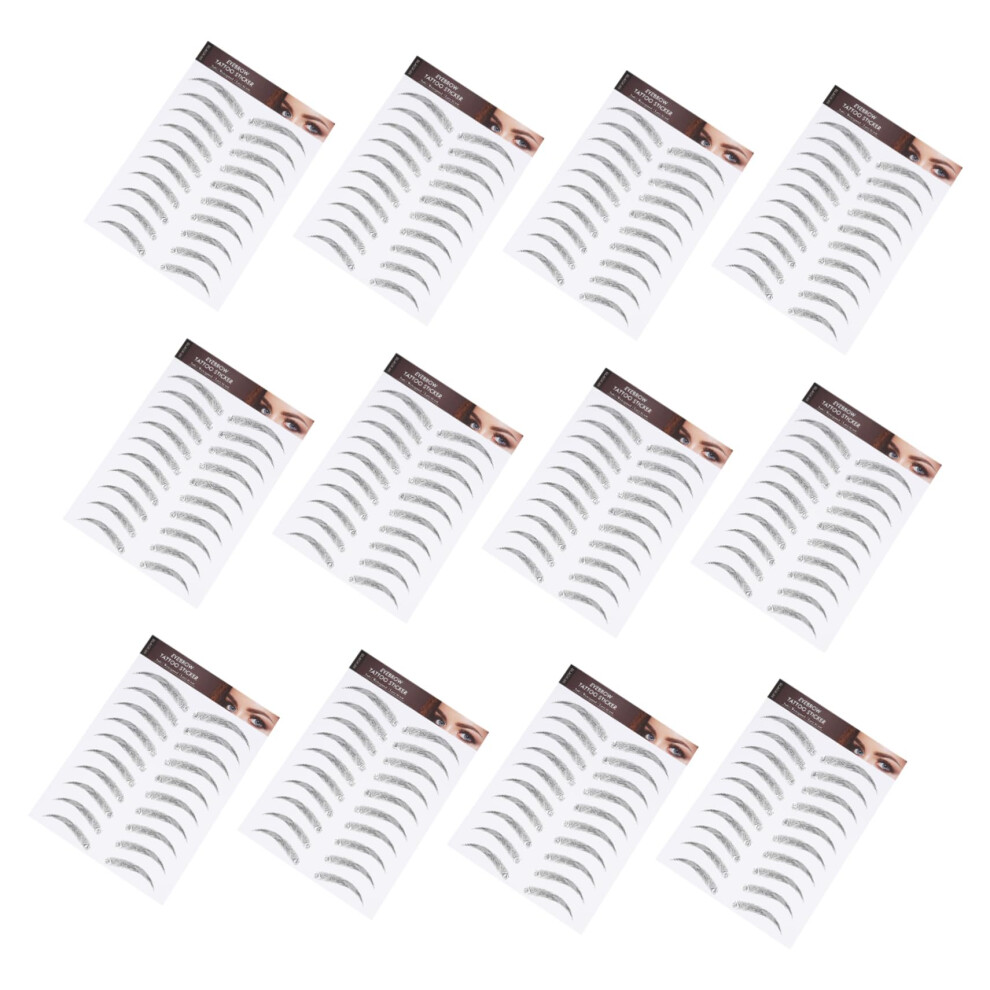 Eyebrow Stickers Hairlike Eyebrow Transfers Instant Full Natural Brows 12 Sheets Kit