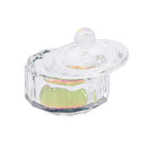 Acrylic Nail Liquid Cup Set, Compact Crystal Dappen Dish with Lid, Mini Holder for Salon Use